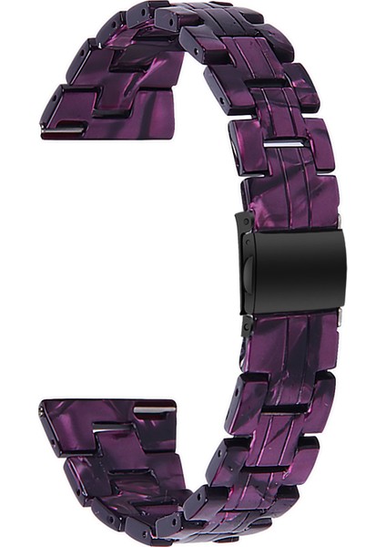 Samsung Galaxy Watch3 45MM Yedek Için Renkli Reçine Saat Kayışı - Koyu Mor Karışımı (Yurt Dışından)