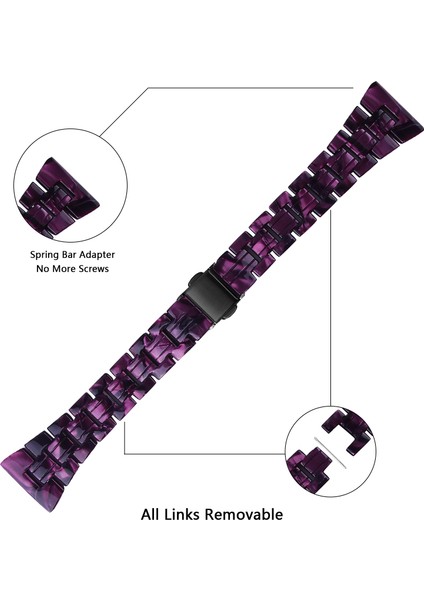 Samsung Galaxy Watch3 45MM Yedek Için Renkli Reçine Saat Kayışı - Koyu Mor Karışımı (Yurt Dışından) fiyatları