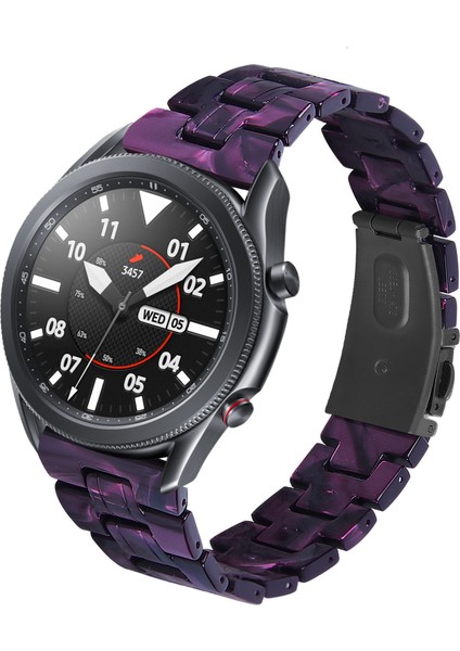 Samsung Galaxy Watch3 45MM Yedek Için Renkli Reçine Saat Kayışı - Koyu Mor Karışımı (Yurt Dışından) modelleri