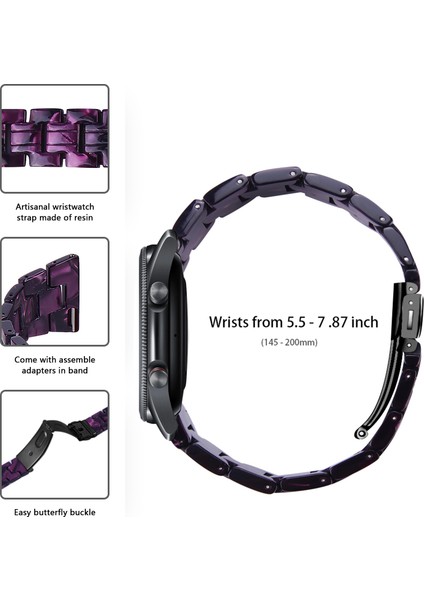 Samsung Galaxy Watch3 45MM Yedek Için Renkli Reçine Saat Kayışı - Koyu Mor Karışımı (Yurt Dışından) indirimleri