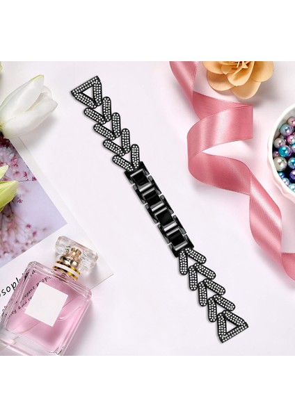 Samsung Galaxy Watch Active Saat Kayışı Değişimi Için Çinko Alaşımlı Bükülmüş Saat Kayışı Yapay Elmas Dekoru - Siyah (Yurt Dışından) fırsatları