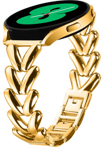 Samsung Galaxy Watch 42MM Bükülmüş Metal Saat Kayışı Yedek Parçası - Altın Için Çinko Alaşımlı Saat Kayışı (Yurt Dışından) fiyatları