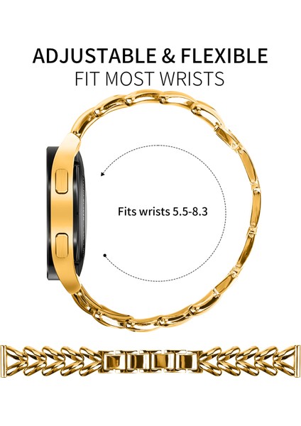 Samsung Galaxy Watch 42MM Bükülmüş Metal Saat Kayışı Yedek Parçası - Altın Için Çinko Alaşımlı Saat Kayışı (Yurt Dışından) modelleri