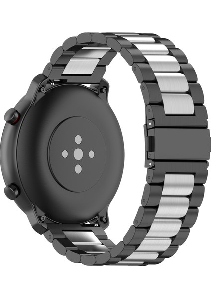Huawei Watch Gt Active/watch 2 Pro/samsung Gear S3/huami Gtr 47 mm Için 22 mm Paslanmaz Çelik Saat Kayışı, Akıllı Saat Yedek Bilek Kayışı - Siyah/gümüş/siyah (Yurt Dışından) fırsatları