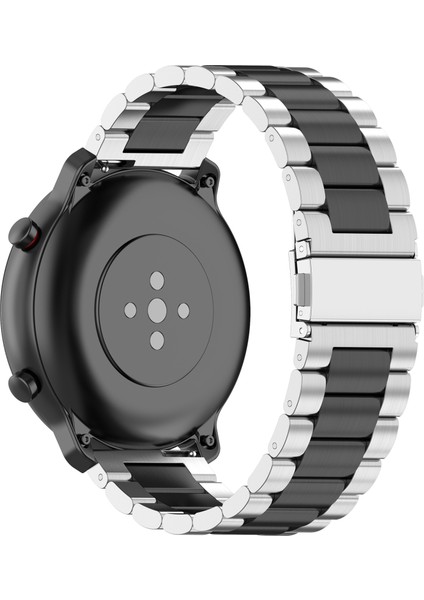 Huawei Watch Gt Active/watch 2 Pro/samsung Gear S3/huami Gtr 47 mm Için 22 mm Paslanmaz Çelik Saat Kayışı, Akıllı Saat Yedek Bilek Kayışı - Gümüş/siyah/gümüş (Yurt Dışından) fırsatları