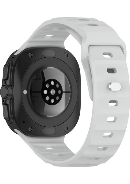 Samsung Galaxy Watch Ultra 47MM Saat Bandı Için Ayarlanabilir Silikon Bilek Kayışı - Açık Gri (Yurt Dışından)