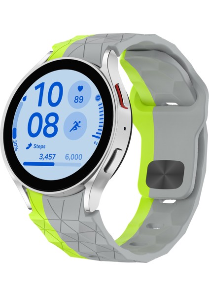 Samsung Galaxy Watch Fe 40MM/WATCH6/WATCH6 Classic/watch 5/watch 5 Pro Silikon Saat Kayışı Futbol Desenli - Gri+Yeşil (Yurt Dışından) indirimleri
