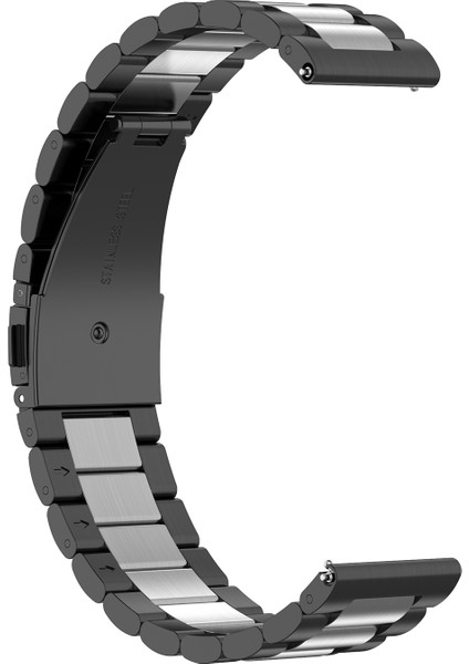 Huawei Watch Gt Active/watch 2 Pro/samsung Gear S3/huami Gtr 47 mm Için 22 mm Paslanmaz Çelik Saat Kayışı, Akıllı Saat Yedek Bilek Kayışı - Siyah/gümüş/siyah (Yurt Dışından) indirimleri