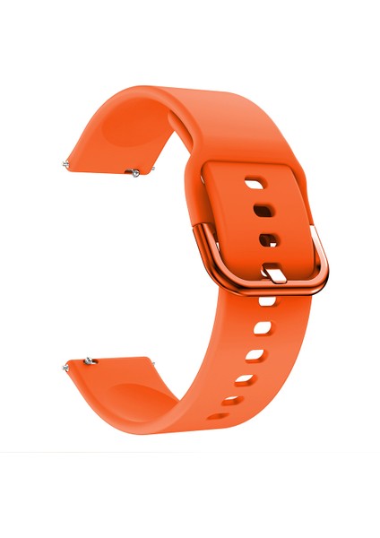 Samsung Galaxy Watch 42MM Için 20MM Silikon Saat Kayışı, Düz Renkli Ayarlanabilir Saat Bilek Bandı - Turuncu (Yurt Dışından)