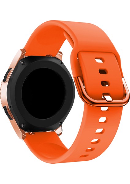 Samsung Galaxy Watch 42MM Için 20MM Silikon Saat Kayışı, Düz Renkli Ayarlanabilir Saat Bilek Bandı - Turuncu (Yurt Dışından) modelleri