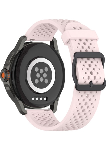 Xiaomi Watch S4 Sport/samsung Galaxy Watch3 45MM/WATCH 42MM Silikon 22MM Çoklu Delikli Nefes Alabilir Saat Kayışı - Açık Pembe (Yurt Dışından)