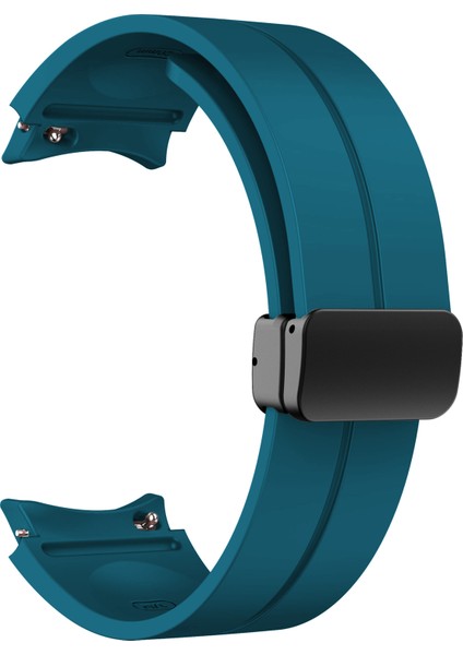 Samsung Galaxy Watch Fe 40MM/WATCH6/WATCH6 Classic/watch 5/watch 5 Pro Silikon Saat Kayışı Manyetik Toka - Kaya Mavisi (Yurt Dışından)
