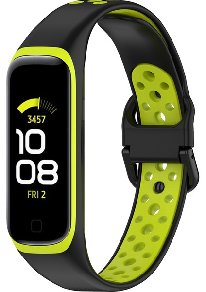 Samsung Galaxy Fit 2 SM-R220 Için Iki Renkli Yumuşak Silikon Saat Kayışı, Yedek Saat Kayışı - Siyah/yeşil (Yurt Dışından) fırsatları