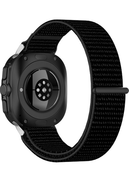 Kalebol Samsung Galaxy Watch Ultra 47MM Saat Kayışı Magic Bant Örgülü Naylon Bileklik-Siyah (Yurt Dışından)