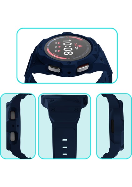 Samsung Galaxy Watch7/6/5/4 40MM Tpu Saat Kayışı + Kılıf Kapağı Entegre Tasarım - Gece Mavisi (Yurt Dışından) indirimleri