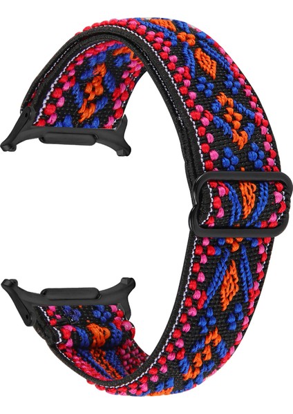 Samsung Galaxy Watch Ultra 47MM Siyah Bağlantılı Ayarlanabilir Elastik Bilek Kayışı - Stil 54 (Yurt Dışından)