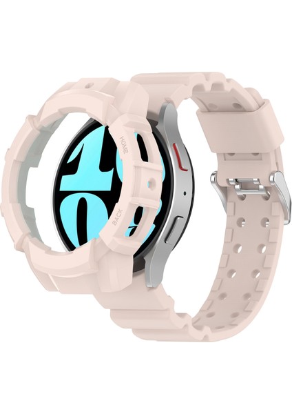 Samsung Galaxy Watch7 40MM Silikon+Tpu Saat Kayışı ve Saat Kılıfı - Pembe (Yurt Dışından)