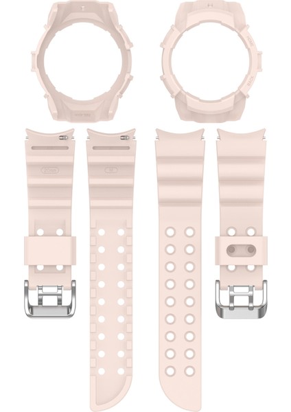 Samsung Galaxy Watch7 40MM Silikon+Tpu Saat Kayışı ve Saat Kılıfı - Pembe (Yurt Dışından) indirimleri