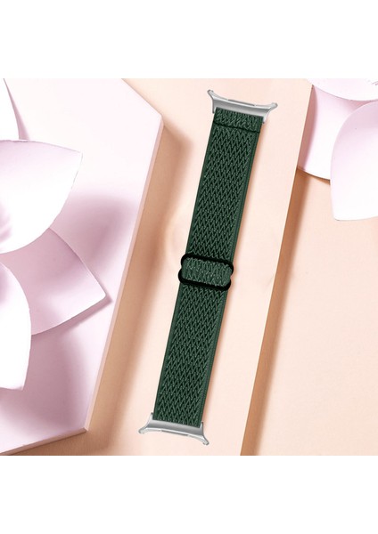 Samsung Galaxy Watch Ultra 47MM Naylon Saat Kayışı Gümüş Bağlantılı Ayarlanabilir Elastik Bilek Kayışı - Ordu Yeşili (Yurt Dışından) indirimleri