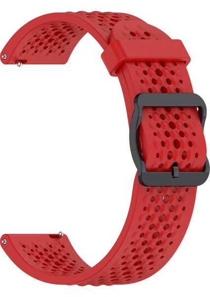 Xiaomi Watch S4 Sport/samsung Galaxy Watch3 45MM/WATCH 42MM Silikon 22MM Çoklu Delikli Nefes Alabilir Saat Kayışı-Kırmızı (Yurt Dışından) modelleri