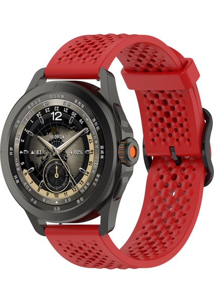 Xiaomi Watch S4 Sport/samsung Galaxy Watch3 45MM/WATCH 42MM Silikon 22MM Çoklu Delikli Nefes Alabilir Saat Kayışı-Kırmızı (Yurt Dışından) indirimleri