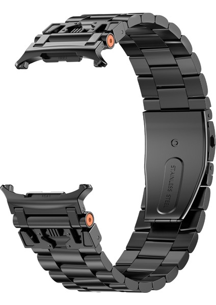 Samsung Galaxy Watch Ultra 47MM Saat Kayışı Paslanmaz Çelik Yedek Kayış-Siyah (Yurt Dışından)