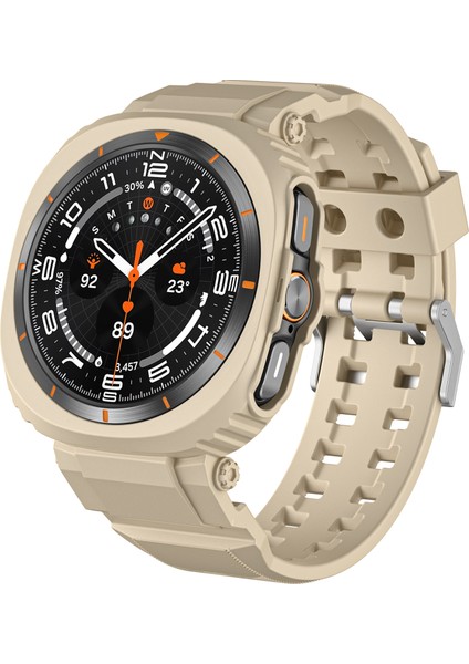 Samsung Galaxy Watch Ultra 47MM Saat Kayışı Tpu Bant ve Pc Saat Kılıfı - Altın (Yurt Dışından) fiyatları