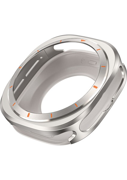 Samsung Galaxy Watch Ultra 47MM Saat Kılıfı Alüminyum Alaşım + Pc Koruyucu Kılıf - Titanyum + Turuncu (Yurt Dışından) fırsatları