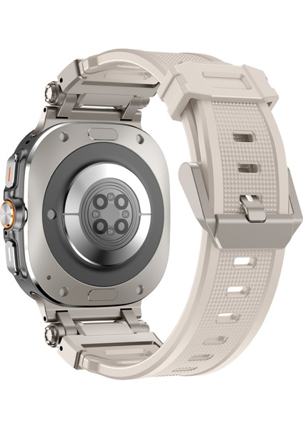 Samsung Galaxy Watch Ultra 47MM Saat Kayışı Yumuşak Tpu Ayarlanabilir Bilek Kayışı - Titanyum + Starlight (Yurt Dışından)