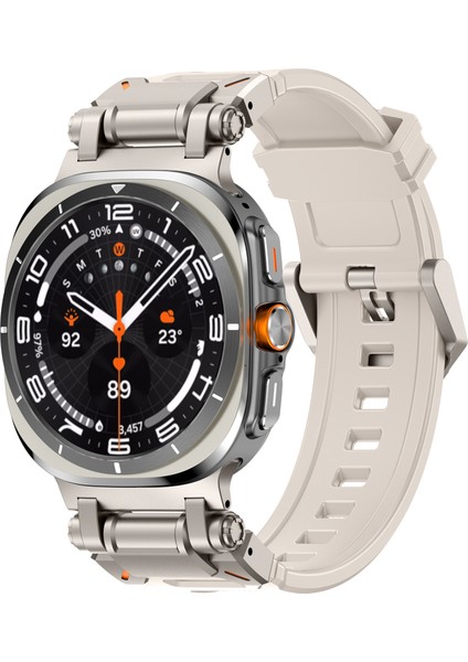 Samsung Galaxy Watch Ultra 47MM Saat Kayışı Yumuşak Tpu Ayarlanabilir Bilek Kayışı - Titanyum + Starlight (Yurt Dışından) modelleri