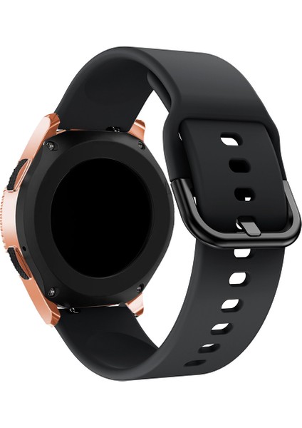 Samsung Galaxy Watch 42MM Için 20MM Silikon Saat Kayışı, Düz Renkli Ayarlanabilir Saat Bilek Bandı - Siyah (Yurt Dışından) fiyatları