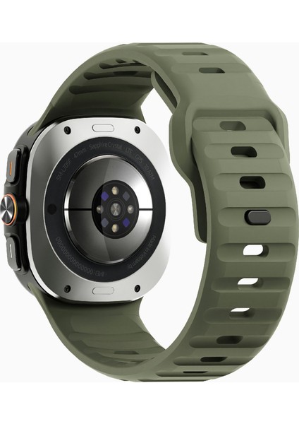 Samsung Galaxy Watch Ultra 47MM Silikon Saat Kayışı Nefes Alabilir Spor Saat Kayışı - Ordu Yeşili (Yurt Dışından)