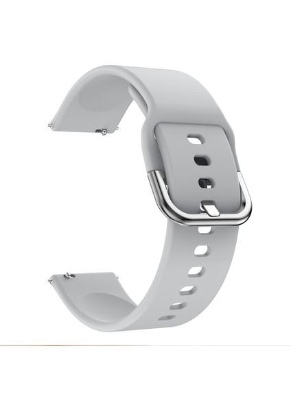 Samsung Galaxy Watch 42MM Için 20MM Silikon Saat Kayışı, Düz Renkli Ayarlanabilir Saat Bilek Bandı - Gri (Yurt Dışından)
