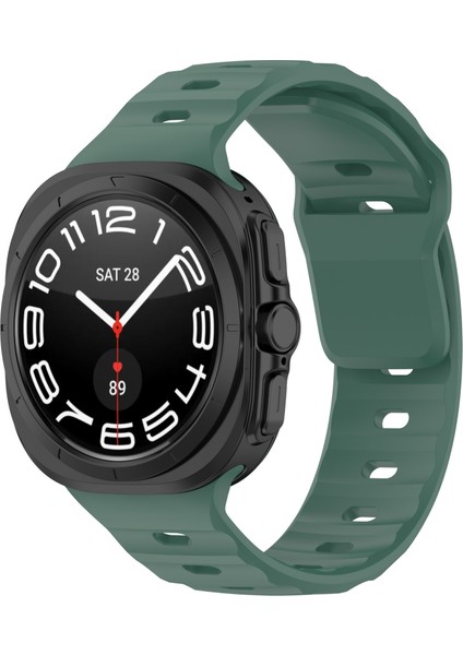 Kalebol Samsung Galaxy Watch Ultra 47MM Silikon Saat Kayışı Kare Tokalı Saat Kayışı - Koyu Yeşil (Yurt Dışından) fırsatları