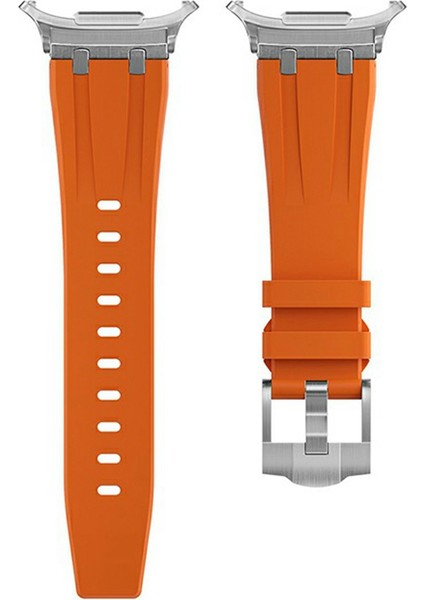 Samsung Galaxy Watch Ultra 47MM Saat Kayışı Yedek Silikon Saat Bandı - Gümüş + Turuncu (Yurt Dışından) indirimleri