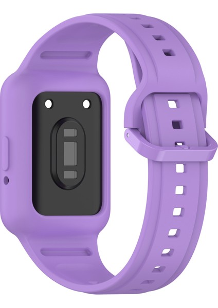 Samsung Galaxy Fit3 (SM-R390) Saat Kayışı Için Kılıflı Entegre Silikon Saat Bandı - Mor (Yurt Dışından) modelleri