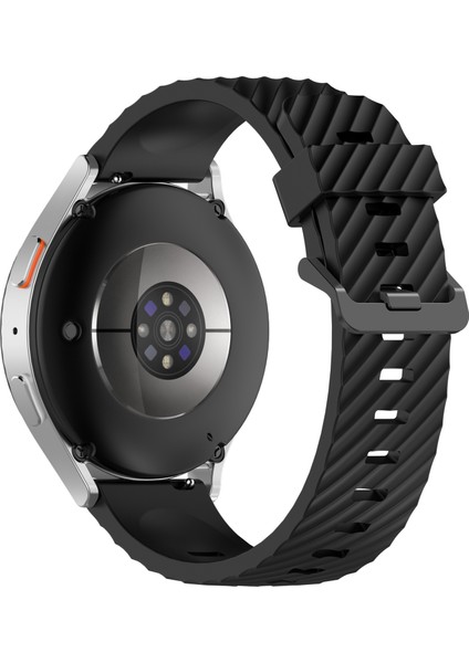 Samsung Galaxy Watch7 40MM/44MM Saat Kayışı 20MM Silikon Saat Bandı-Siyah (Yurt Dışından)