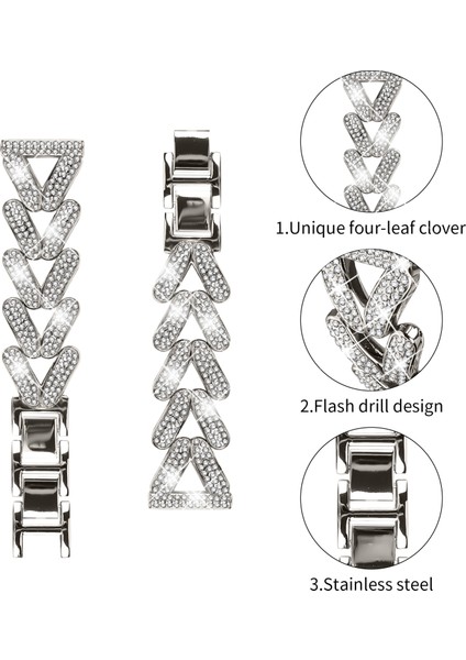 Samsung Gear Sport/gear S2 Classic Saat Kayışı Yedek Parçası Için Çinko Alaşımlı Bükülmüş Saat Kayışı Yapay Elmas Dekoru - Starlight (Yurt Dışından) modelleri