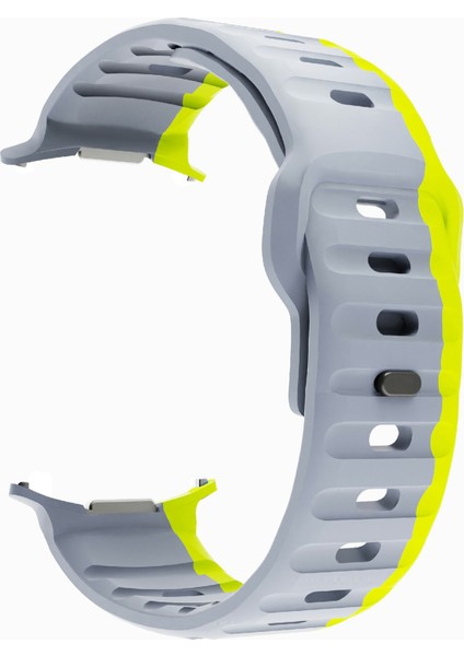 Samsung Galaxy Watch Ultra 47MM Silikon Saat Kayışı Nefes Alabilir Spor Saat Kayışı - Gri/sarıyeşil (Yurt Dışından) modelleri
