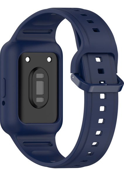 Samsung Galaxy Fit3 (SM-R390) Saat Kayışı Için Kılıflı Entegre Silikon Saat Bandı - Gece Mavisi (Yurt Dışından) modelleri