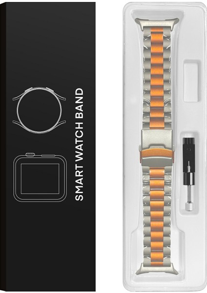 Samsung Galaxy Watch Ultra 47MM Saat Kayışı Titanyum Alaşımlı Üç Boncuklu Bileklik Kayışı Aletli - Siyah (Yurt Dışından) indirimleri