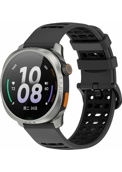 Xiaomi Watch S4 Sport/keep Watch Pilot 1/samsung Galaxy Watch3 45MM Spor Kayışı Için 22MM Silikon Saat Kayışı - Koyu Gri+Siyah (Yurt Dışından) modelleri