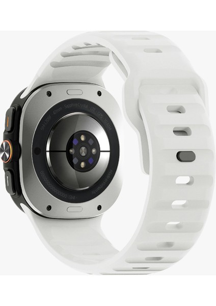Samsung Galaxy Watch Ultra 47MM Silikon Saat Kayışı Nefes Alabilir Spor Saat Kayışı-Beyaz (Yurt Dışından)