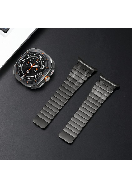 Samsung Galaxy Watch Ultra 47MM Saat Kayışı Manyetik Paslanmaz Çelik Yedek Kayış - Kararma (Yurt Dışından) indirimleri