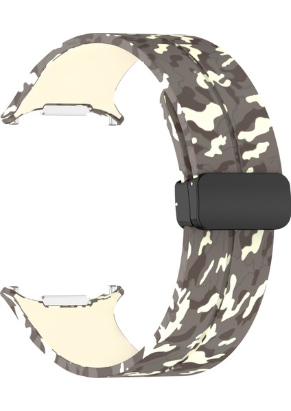 Samsung Galaxy Watch Ultra 47MM Saat Kayışı Kamuflaj Desenli Silikon Kayış ve Manyetik Toka - Starlight (Yurt Dışından) modelleri