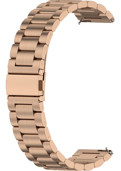 Samsung Galaxy Watch6 40MM/44MM/WATCH6 Classic 43MM/47MM Için 20MM Paslanmaz Çelik 3 Boncuklu Akıllı Saat Kayışı - Gül Altın (Yurt Dışından)