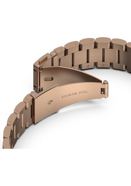 Samsung Galaxy Watch6 40MM/44MM/WATCH6 Classic 43MM/47MM Için 20MM Paslanmaz Çelik 3 Boncuklu Akıllı Saat Kayışı - Gül Altın (Yurt Dışından) fırsatları