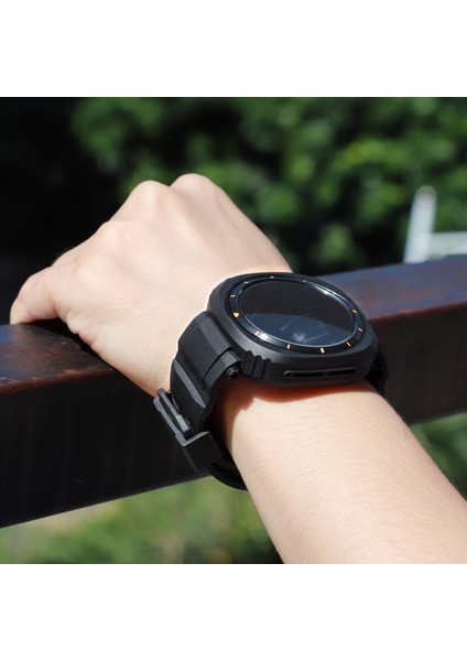 Samsung Galaxy Watch Ultra 47MM Saat Kayışı Tpu Bant ve Pc Saat Kılıfı - Siyah (Yurt Dışından) fırsatları