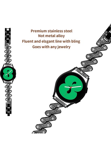 Samsung Galaxy Watch Fe 40MM Bling Rhinestone Dekorlu Saat Kayışı Sert Alaşımlı Bilezik-Siyah (Yurt Dışından) fiyatları