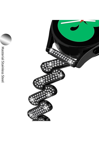 Samsung Galaxy Watch Fe 40MM Bling Rhinestone Dekorlu Saat Kayışı Sert Alaşımlı Bilezik-Siyah (Yurt Dışından) indirimleri